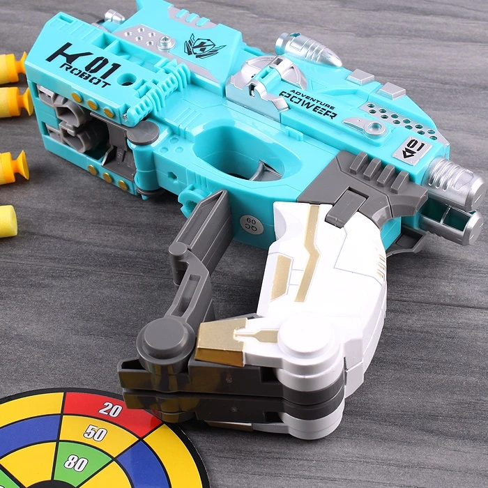 Робот-бластер с мягкими пулями (голубой)