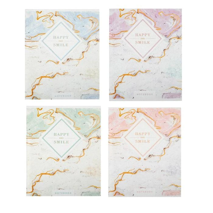 Тетрадь 96 листов в клетку "Мрамор", обложка мелованный картон, блок