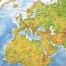 Карта мира физическая 101х66 см, 1:29М, с ламинацией, интерактивная, в тубусе,