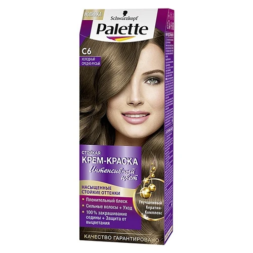 Краска для волос Palette Холодный средне-русый, интенсивный цвет, улучшенный