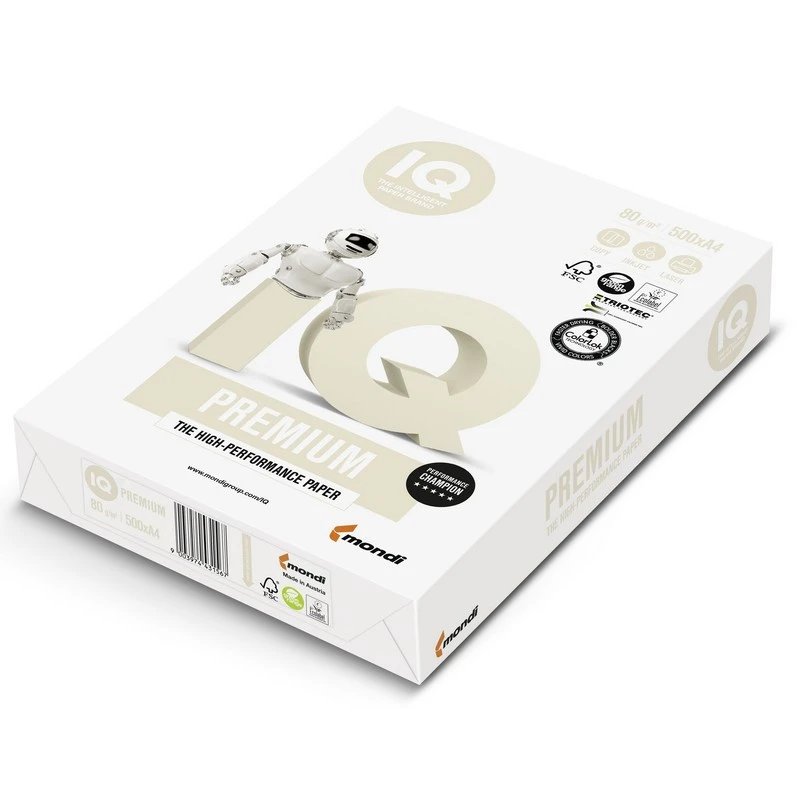 Бумага для ОфТех IQ PREMIUM (А4,80г,169CIE%) пачка 500л. штр.  9003974405285,