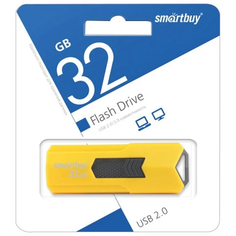 Флэш-диск 32 GB SMARTBUY Stream USB 2.0, желтый, SB32GBST-Y