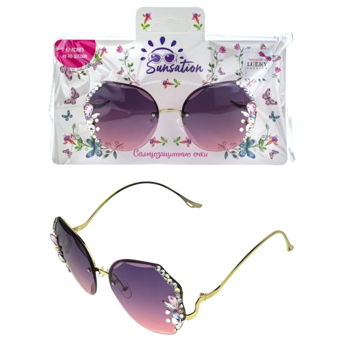 Lukky Fashion Солнцезащитные очки для подростков и взрослых с декором из крупных