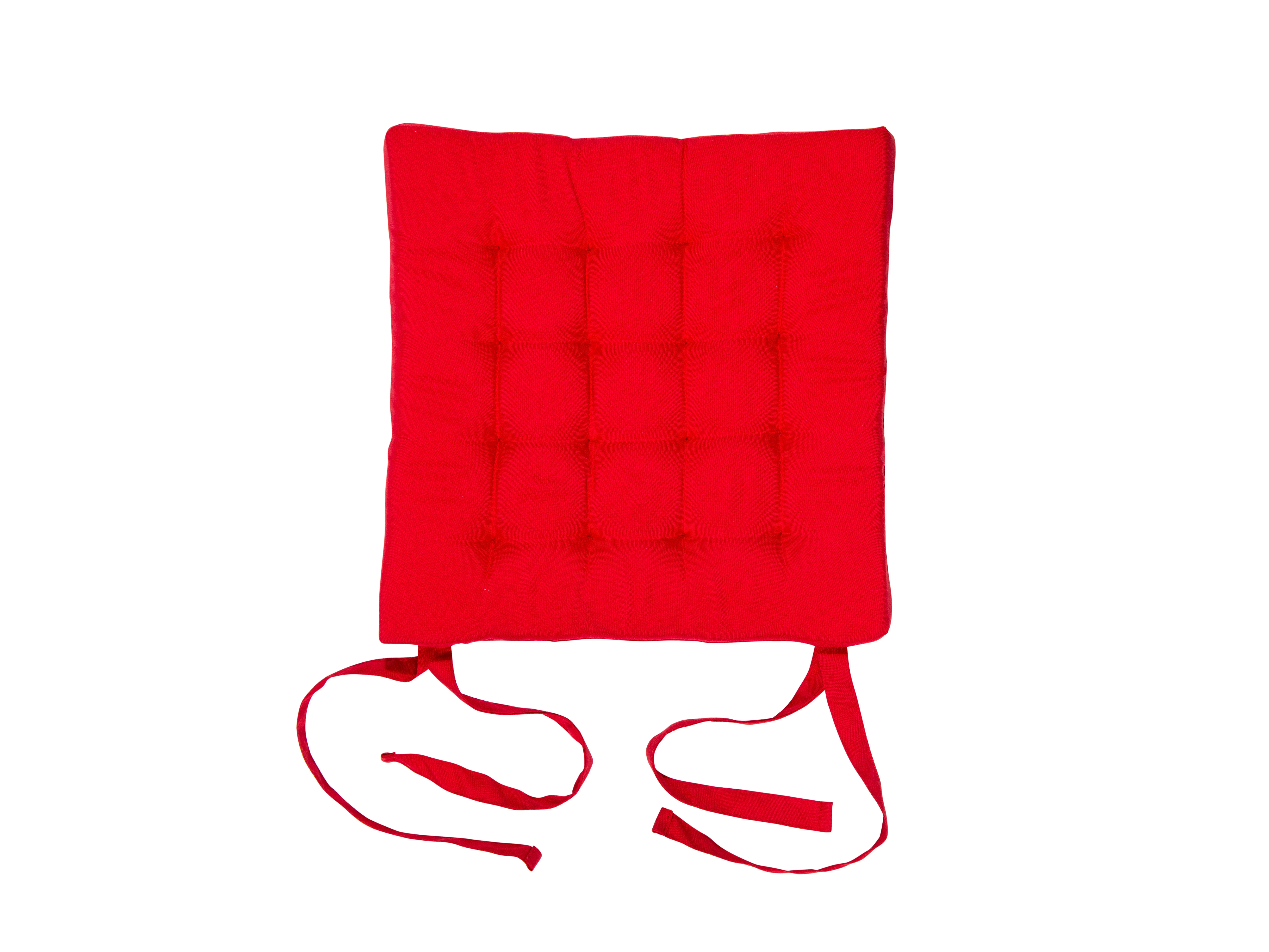 Подушка на стул стеганная красная 42х42х4см.