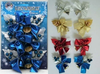 Новогоднее украшение на прищепке колок/ягоды 6шт на карт 4в.