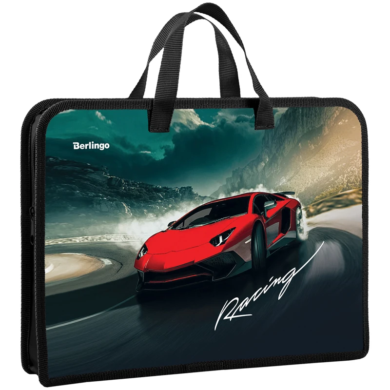 Папка с ручками 1 отделение, А4 Berlingo "Racer", 340*245*40мм,