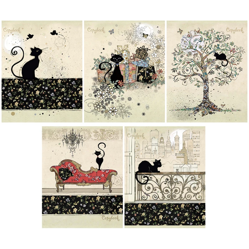 Тетрадь 48л., А5, клетка ПЗБМ "Багарт-Черная кошка", конгрев,