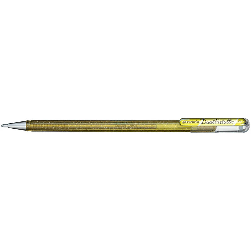 Ручка гелевая Pentel Hibrid Dual Metallic 0,55мм хамелеон золото