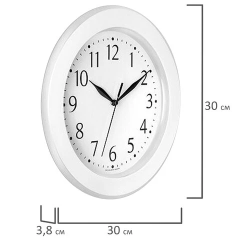 Часы настенные TROYKATIME (TROYKA) 122211201, круг, белые, белая рамка,