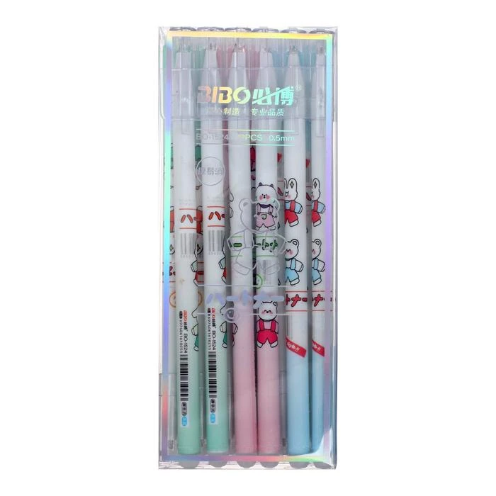 Ручка гелевая со стираемыми чернилами, стержень синий, корпус МИКС