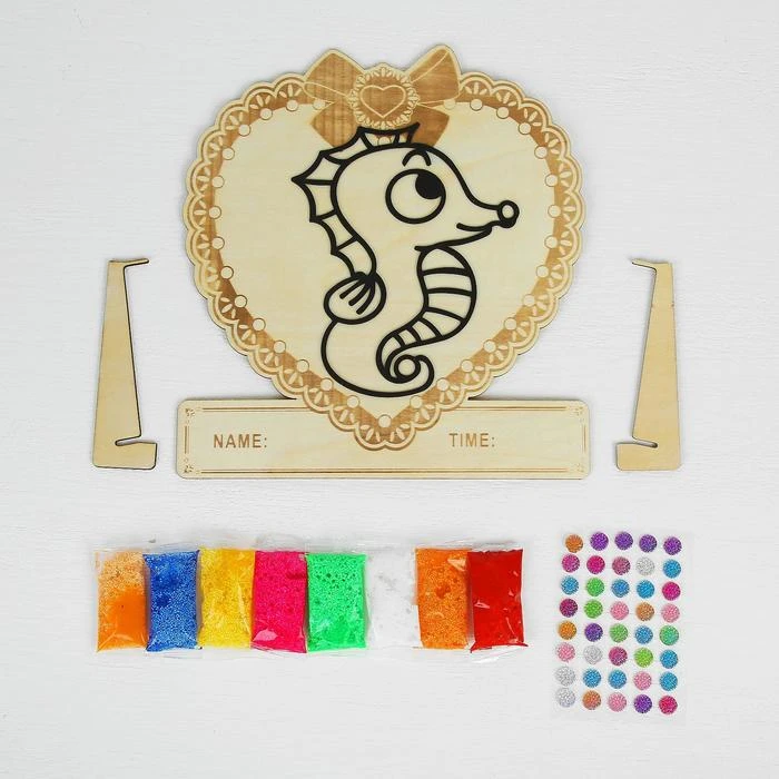 Аппликация шариковым пластилином «Морское дно» 8 цв. по 4 г, подставка, МИКС