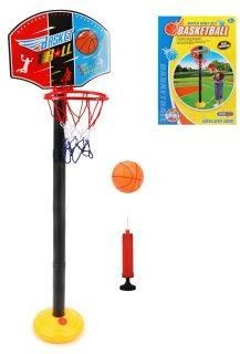 Набор напольный баскетбол, стойка высота 118 см, щит 34,5*25 см, мяч, насос,