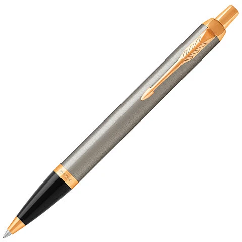 Ручка шариковая PARKER "IM Core Brushed Metal GT", корпус серебристый