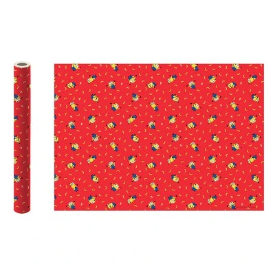 Minions 2. Упаковочная бумага (красная), 700*1000 мм, 2 шт в рулоне (рисованные)