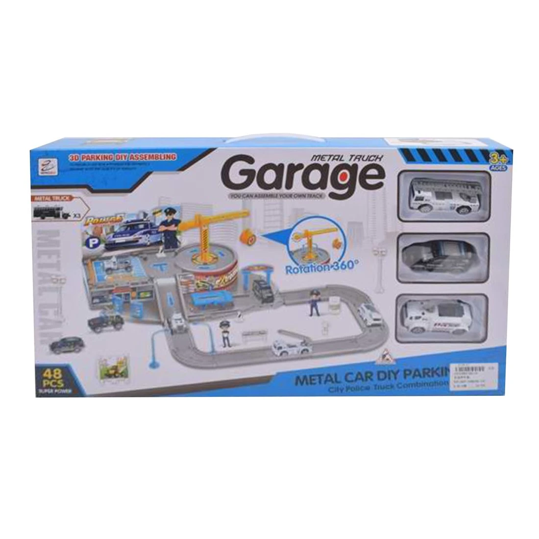 Игровой набор Паркинг, в комплекте: машины металл.без механизма 3шт., деталей