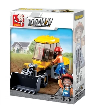 Конструктор пластиковый SLUBAN. Город. Трактор (91 дет,1 фигура,в коробке) (Арт.