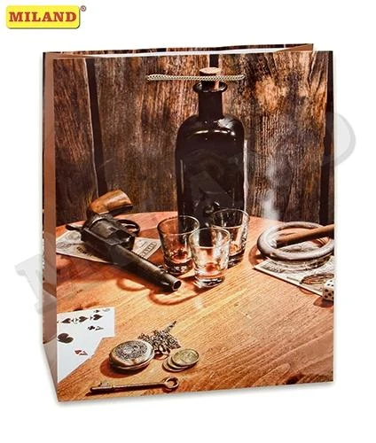 Пакет подарочный с глянцевой ламинацией 26,4х32,7х13,6 см (L) Вестрен, 157 г