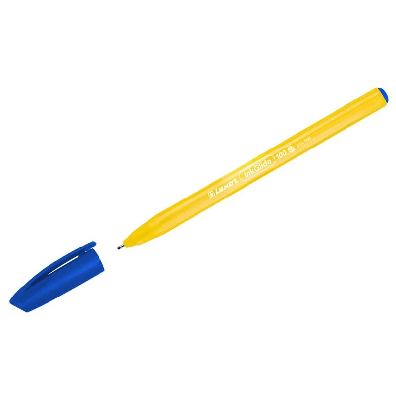 Ручка шариковая Luxor "InkGlide 100 Icy" синяя, 0,7мм, трехгран.,
