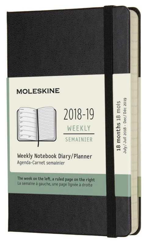 Еженедельник Moleskine Academic Wknt Pocket, датир. 18мес, 208 стр., черный