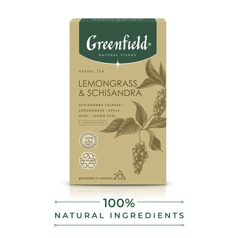 Чай GREENFIELD Natural Tisane "Lemongrass, Schisandra" травяной, 20