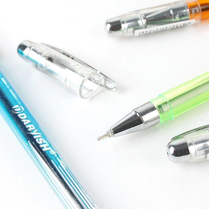 Ручка шариковая синяя "Darvish" корпус цветной полупрозрачный ассорти