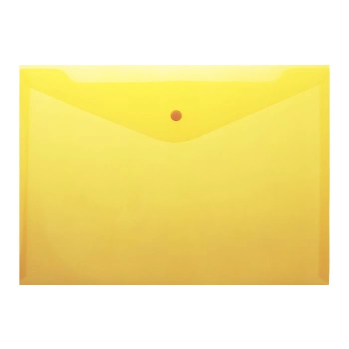 Папка-конверт на кнопке жёлтая А4