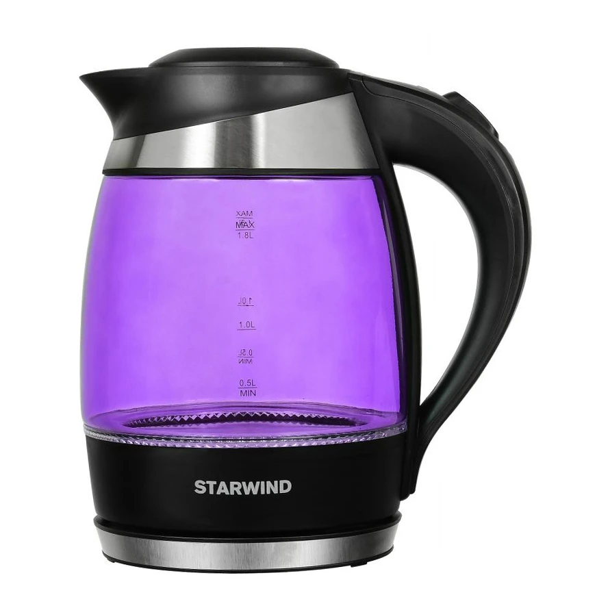 Чайник электрический Starwind (1,8 литра) 2200 Вт, LED подсветка, фиолетовый