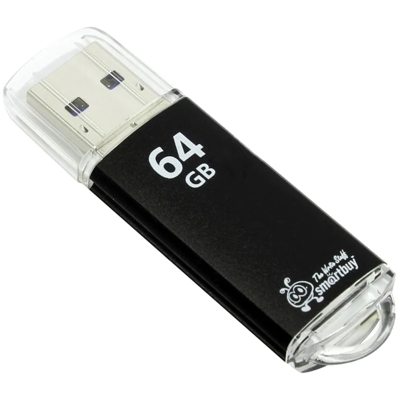 Память Smart Buy "V-Cut" 64GB, USB 2.0 Flash Drive, черный