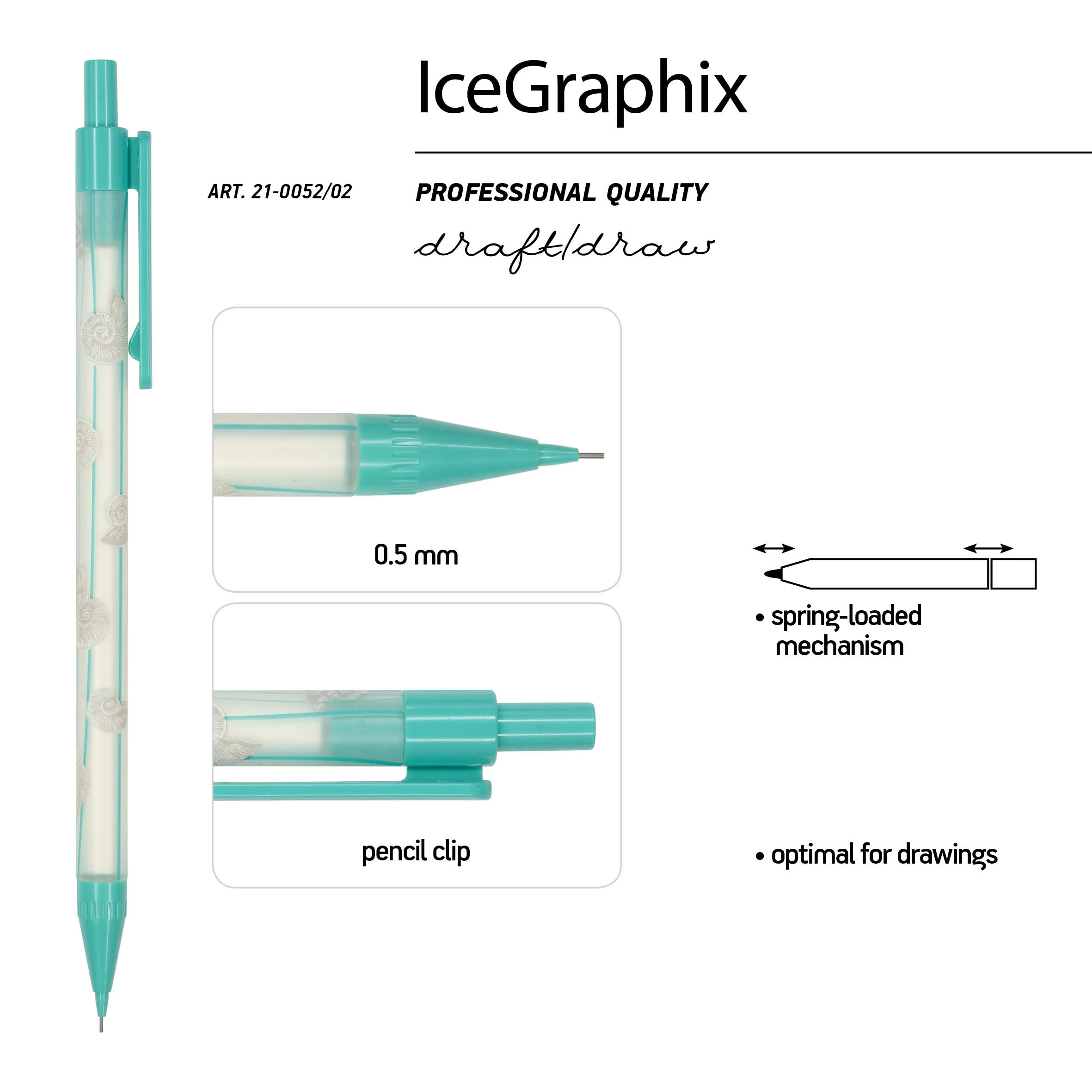 КАРАНДАШ МЕХАНИЧЕСКИЙ "IceGraphix. Морская" 0,5 ММ