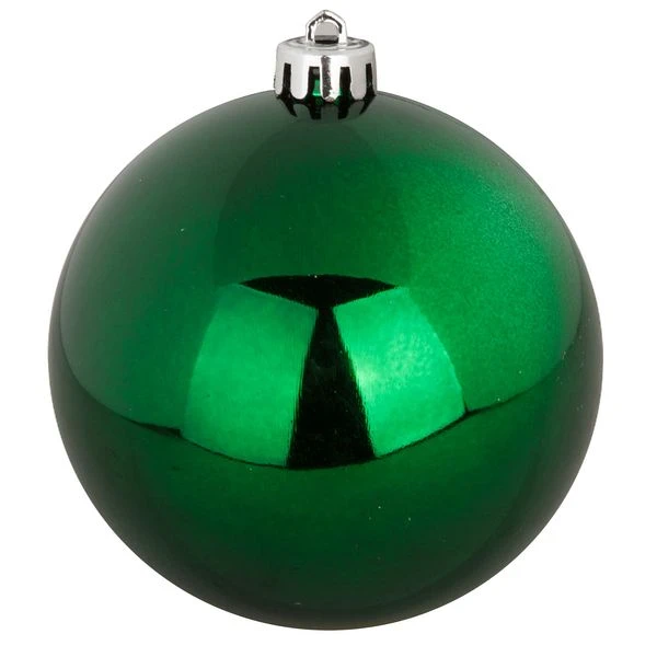 Новогодний шар, пластик, блестящий, d=10см., 1шт. в пакете, зеленый. ЕК0412