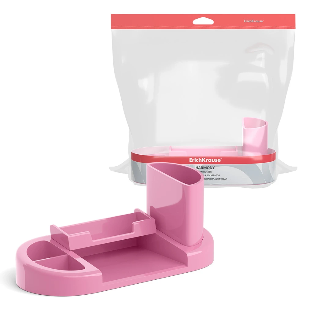 Подставка настольная пластиковая ErichKrause® Harmony, Pastel, розовый