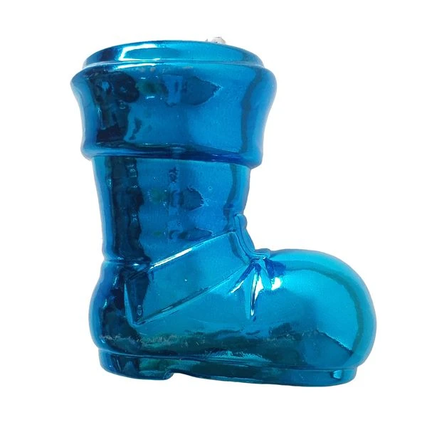 Новогодняя фигурка, сапожок блест.20см синий цв. ЕК0365