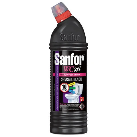 Чистящее средство 750 г, SANFOR WC gel (Санфор гель) "Special Black",