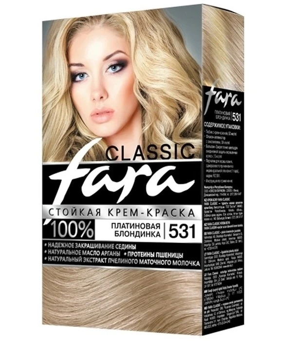 Краска для волос Fara Classic 531 платиновый блодин 135мл.