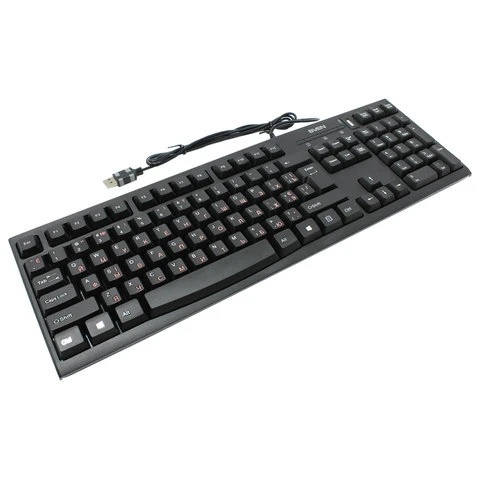 Клавиатура проводная с хабом USB, SVEN Standard 304, USB, 104 клавиши, черная,