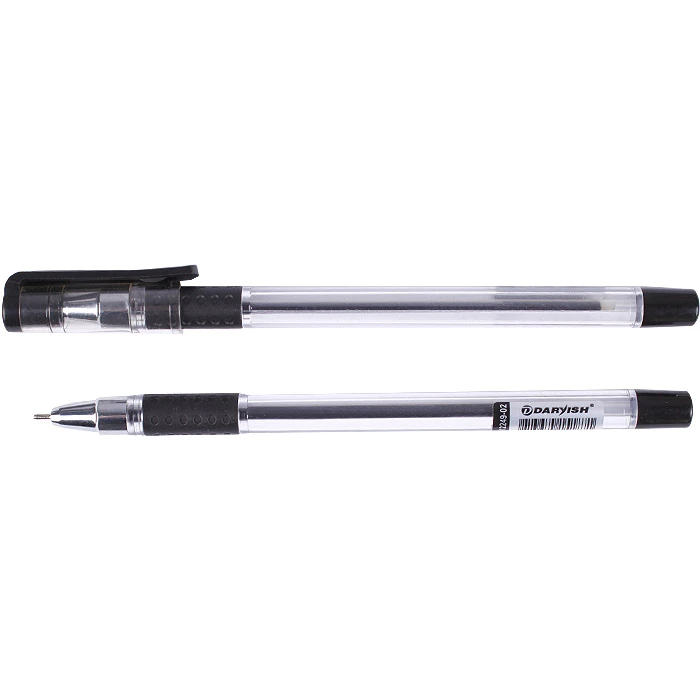 Ручка шариковая черная "Darvish" на масляной основе прозрачный корпус
