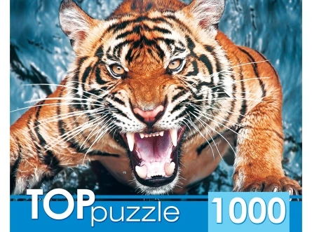 TOPpuzzle. ПАЗЛЫ 1000 элементов. ГИТП1000-2145 Грозный тигр