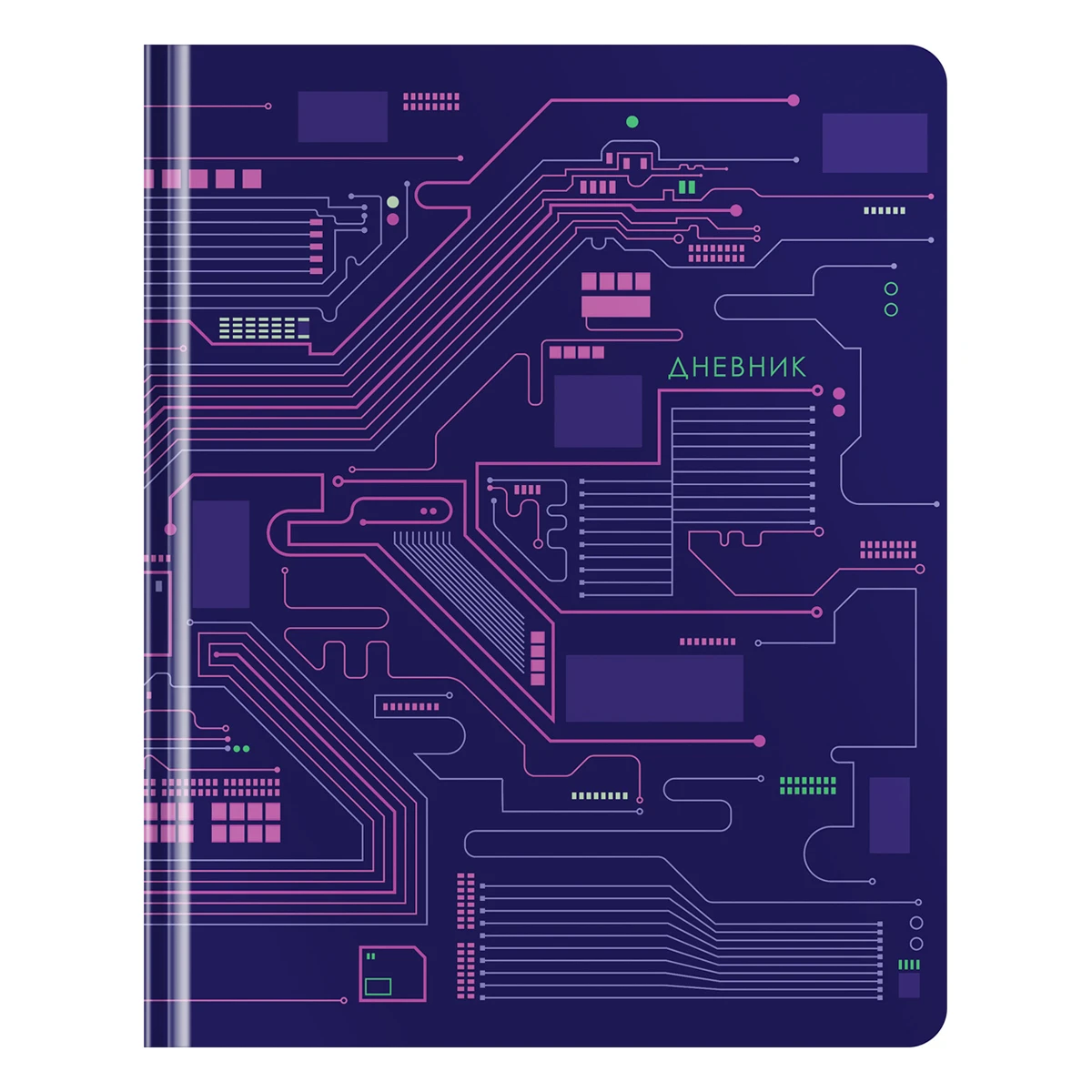 Дневник 1-11 кл. 48л. (твердый) Greenwich Line "Microchip", иск. кожа,