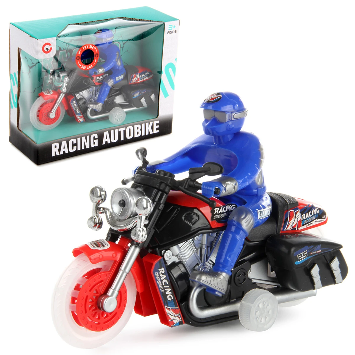 Мотоцикл со светом и звуком, цвет в ассортименте 27Х10Х21, коробка