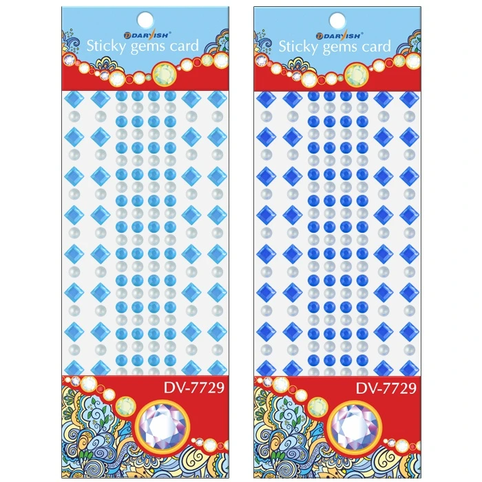 Наклейки-стразы акриловые и перламутровые наклейки-бусины 10*24см Наклейки-стразы акриловые и перламутровые наклейки-бусины 10*24см