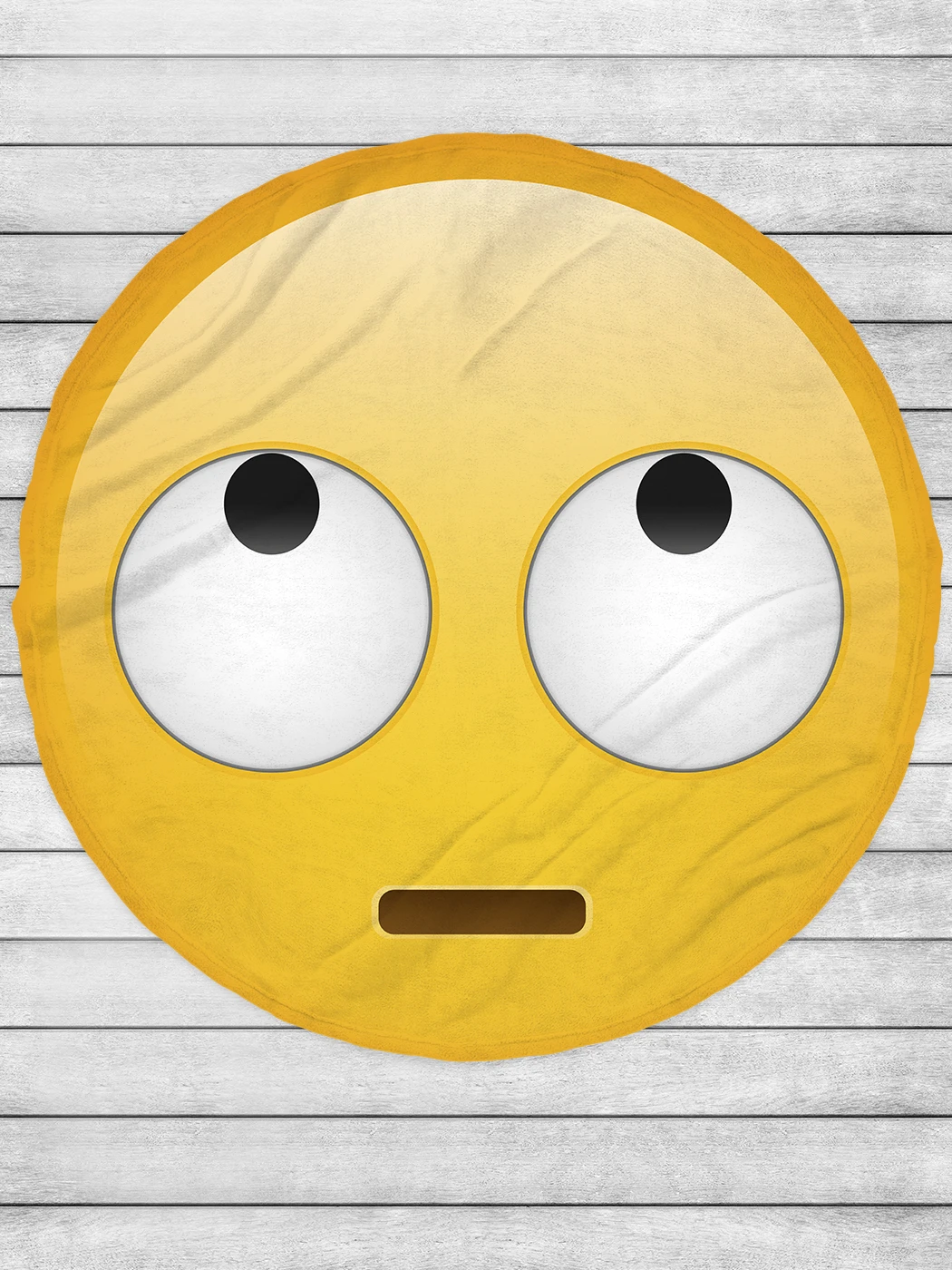 Плед-смайлик флис круг 145 см. Закатанные глаза