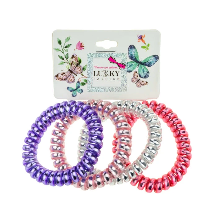 Lukky Fashion набор резинок для волос 4 штуки, 4 цвета (белый, розовый,