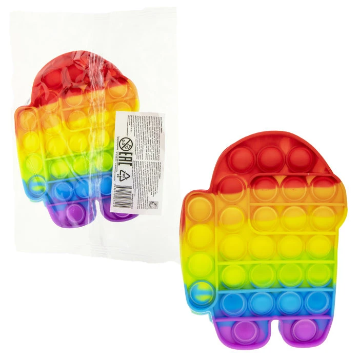 Игрушка-антистресс вечная пупырка, человечек 13,5х10,5см, радужный