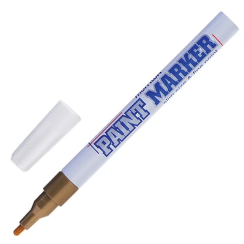 Маркер-краска лаковый (paint marker) MUNHWA "Slim", 2 мм, ЗОЛОТОЙ,