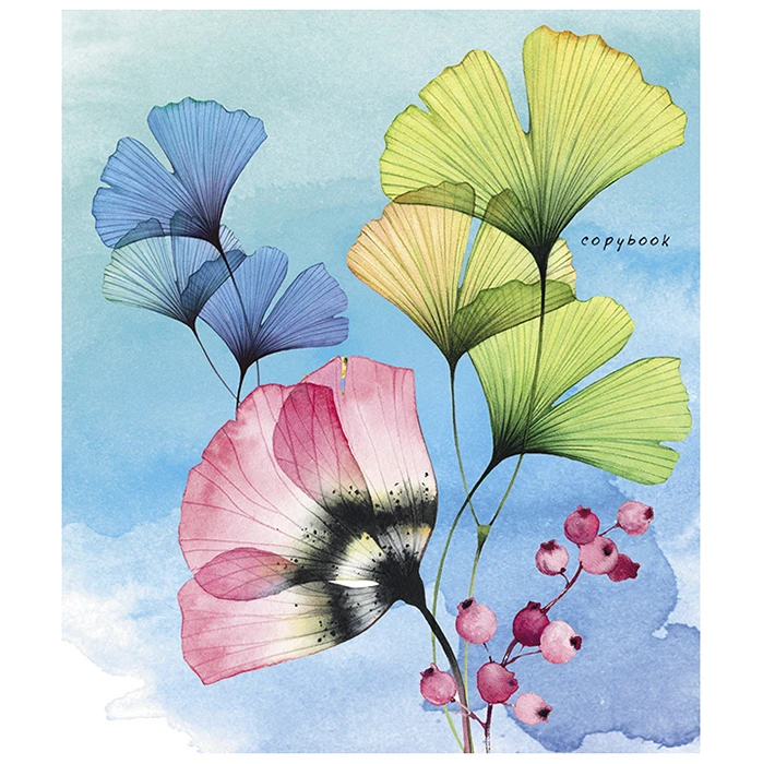 Тетрадь, 96 л., в клетку, А5, "Цветы"