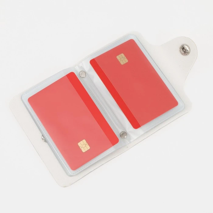 Визитница на кнопке, 14 листов, цвет фиолетовый