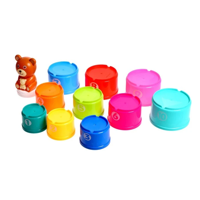 Развивающая пирамидка «Медвежонок», 11 предметов