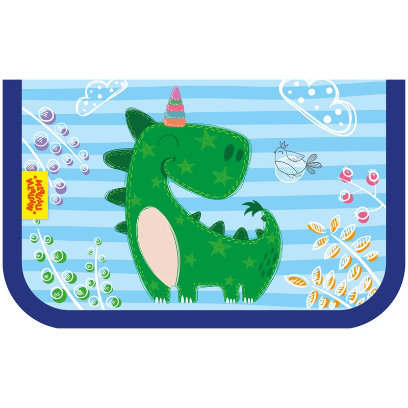 Пенал 1 отделение, 210*130 Мульти-Пульти "Dino", две откидные секции,