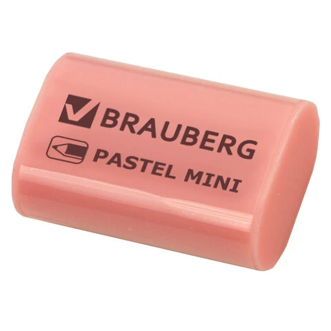 Ластик BRAUBERG "Pastel Mini", 27х18х10 мм, ассорти пастельных цветов,