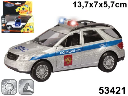 Машинка "GERMANY ALLROAD" полиция, звук, свет 1:36